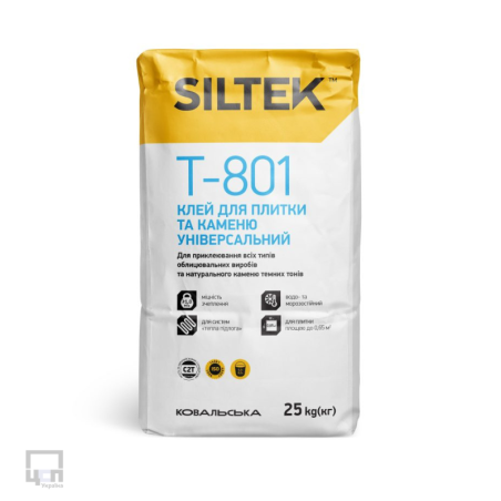 Siltek T-801 Клей для плитки та каменю універсальний, 25 кг КУПИТИ
